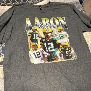 Aaron Rodgers Green Bay Packers Gray Graphic Men's Shirt Large